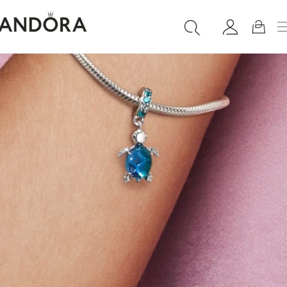 Pandora Turtle Pendent & Chain Necklace